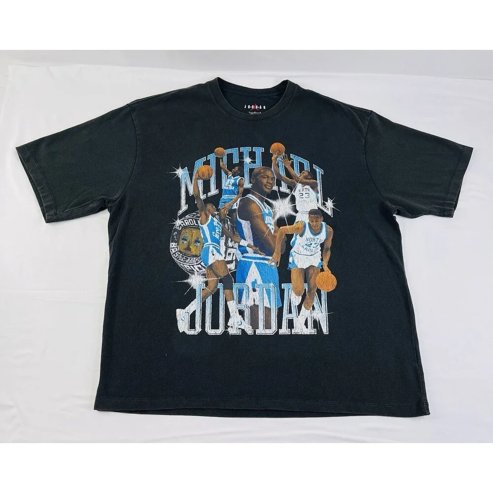 Jordan Michael Jordan Graphic Print Cotton Black Men's T-Shirt Size L